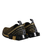 Dolce & Gabbana Gold Glitter Leopard Sorrento Sneakers Shoes