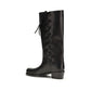Paris Texas Black Calf Leather Bos Taurus Lace-Up Boots