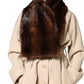 Dolce & Gabbana Black Brown Stripe Fur Shawl Wrap Scarf