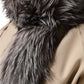Dolce & Gabbana Gray Fox Fur Neck Wrap Warmer Winter Scarf