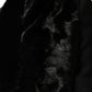 Dolce & Gabbana Black Fur Shawl Neck Wrap Cover Collar Scarf