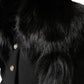Dolce & Gabbana Black Fox Fur Neck Wrap Warmer Winter Scarf