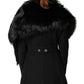 Dolce & Gabbana Black Fox Fur Neck Wrap Warmer Winter Scarf