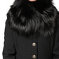 Dolce & Gabbana Black Fur Shoulder Collar Wrap Shawl Scarf
