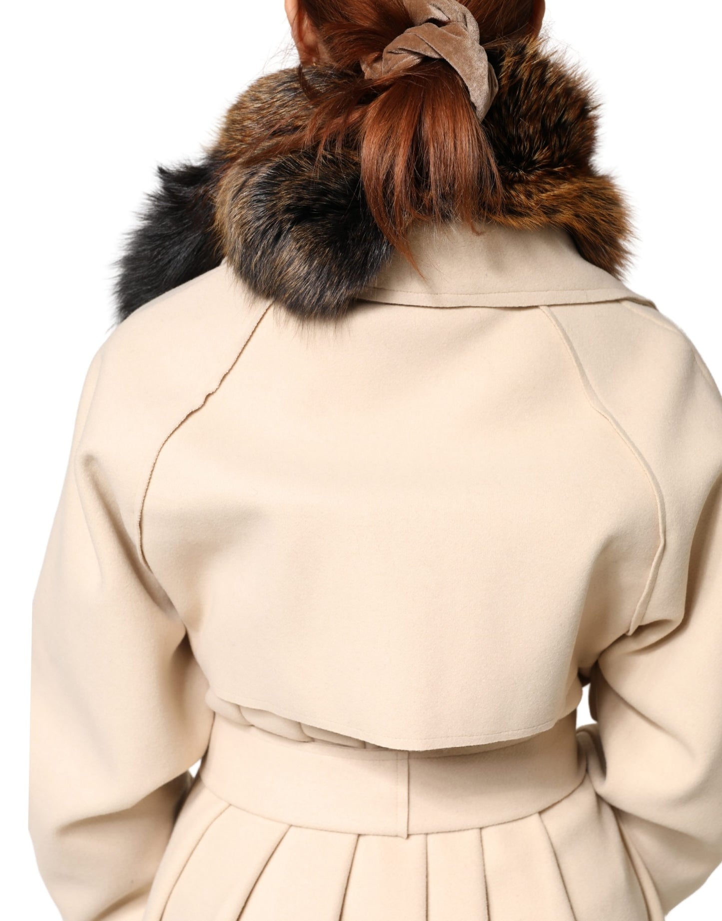 Dolce & Gabbana Brown Red Fox Fur Neck Warmer Winter Scarf