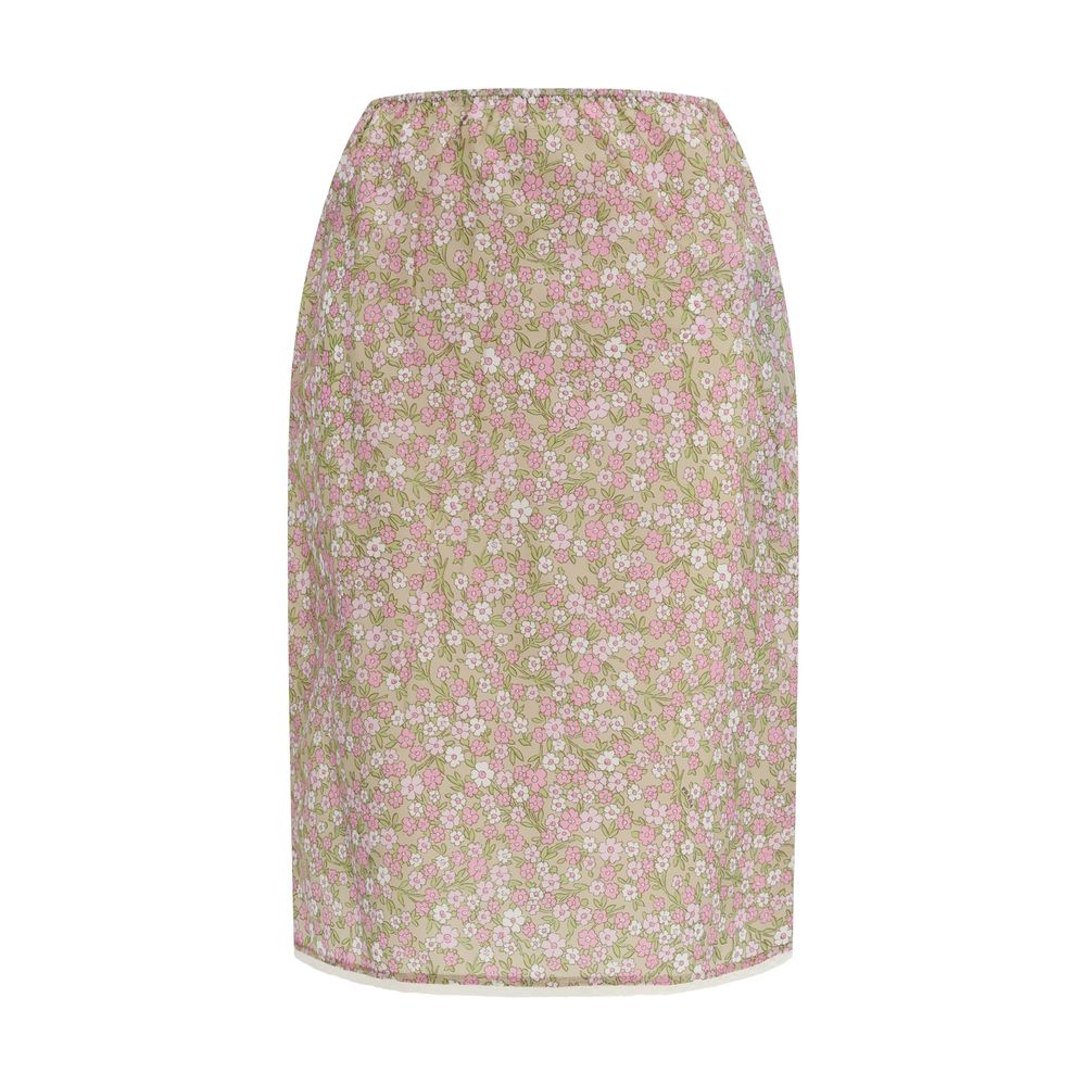 Prada Multicolor Nylon Midi Skirt