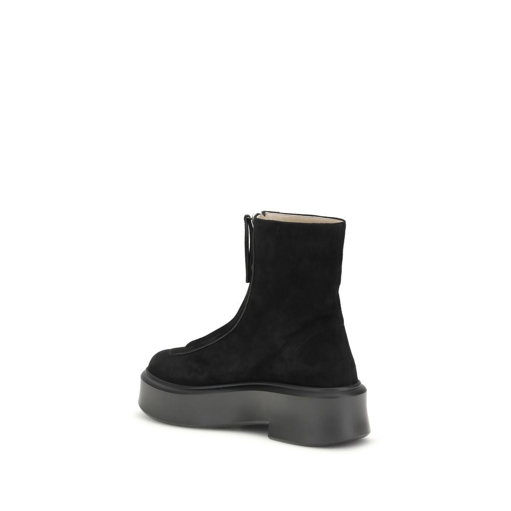 The Row Black Rubber Ankle Boots