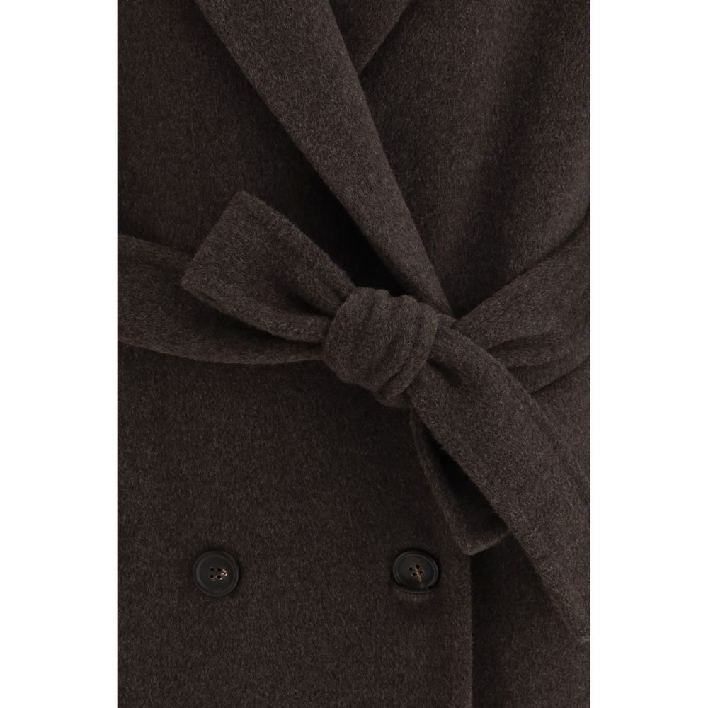 Brunello Cucinelli Brown Fleece Wool Coat