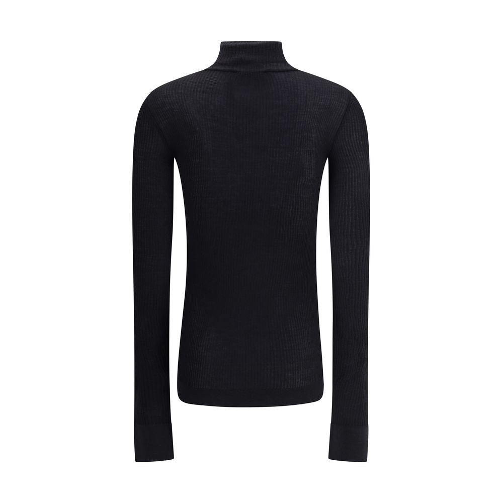 Lemaire Black Wool Turtleneck