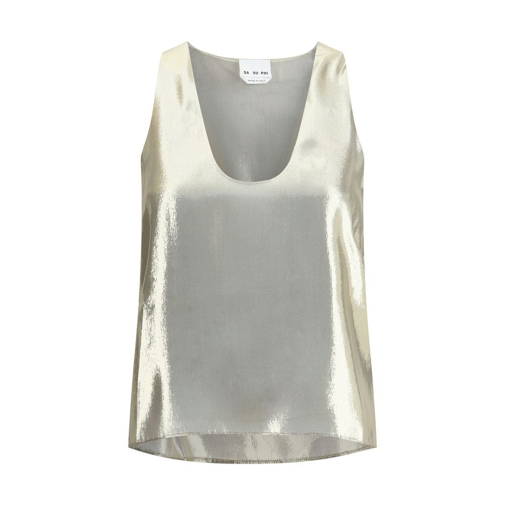 SA SU PHI Gold Silk Sleeveles T-Shirt