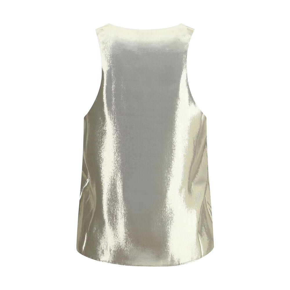 SA SU PHI Gold Silk Sleeveles T-Shirt