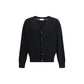 Ami Paris Black Merino Wool Cardigan