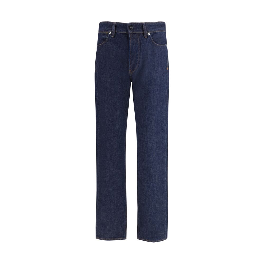 Stone Island Blue Cotton Straight-Leg Jeans