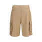 Laneus Beige Cotton Bermuda Shorts
