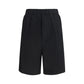 Laneus Black Viscose Bermuda Shorts