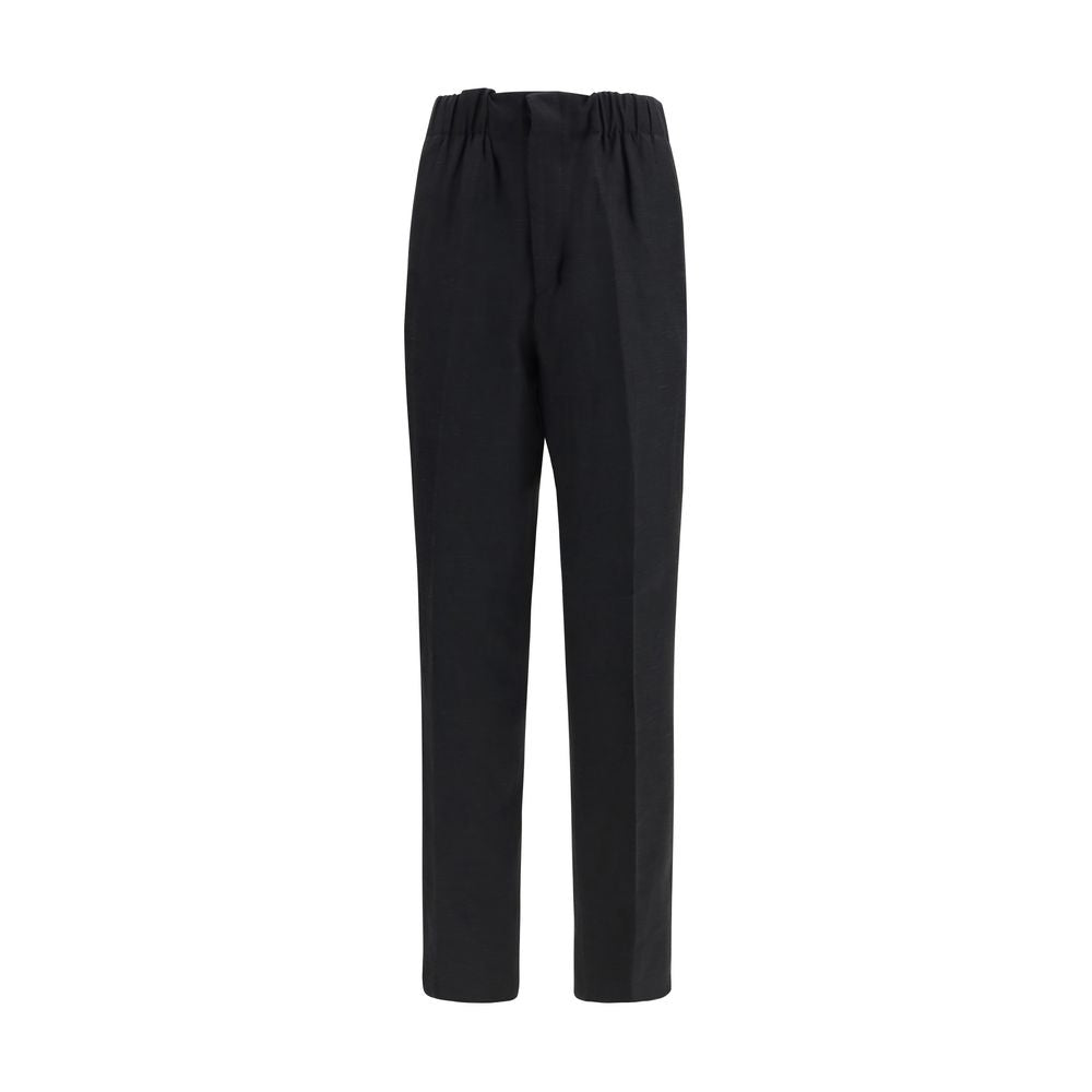 Laneus Black Viscose Casual Pants