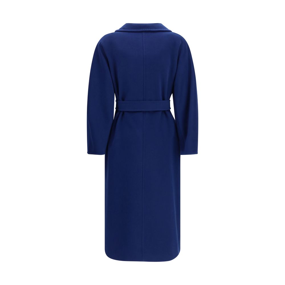 Max Mara Blue Fleece Wool Coat