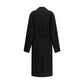 Max Mara Black Fleece Wool Coat