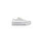 Converse White Fabric Platform Sneakers