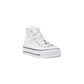 Converse White Polyester Platform Sneakers