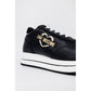 Love Moschino Black Leather Low Top Sneakers