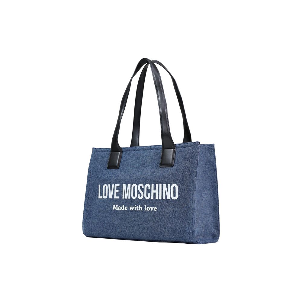 Love Moschino Blue Cotton Handbag
