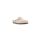 Birkenstock Beige Suede Leather Clogs