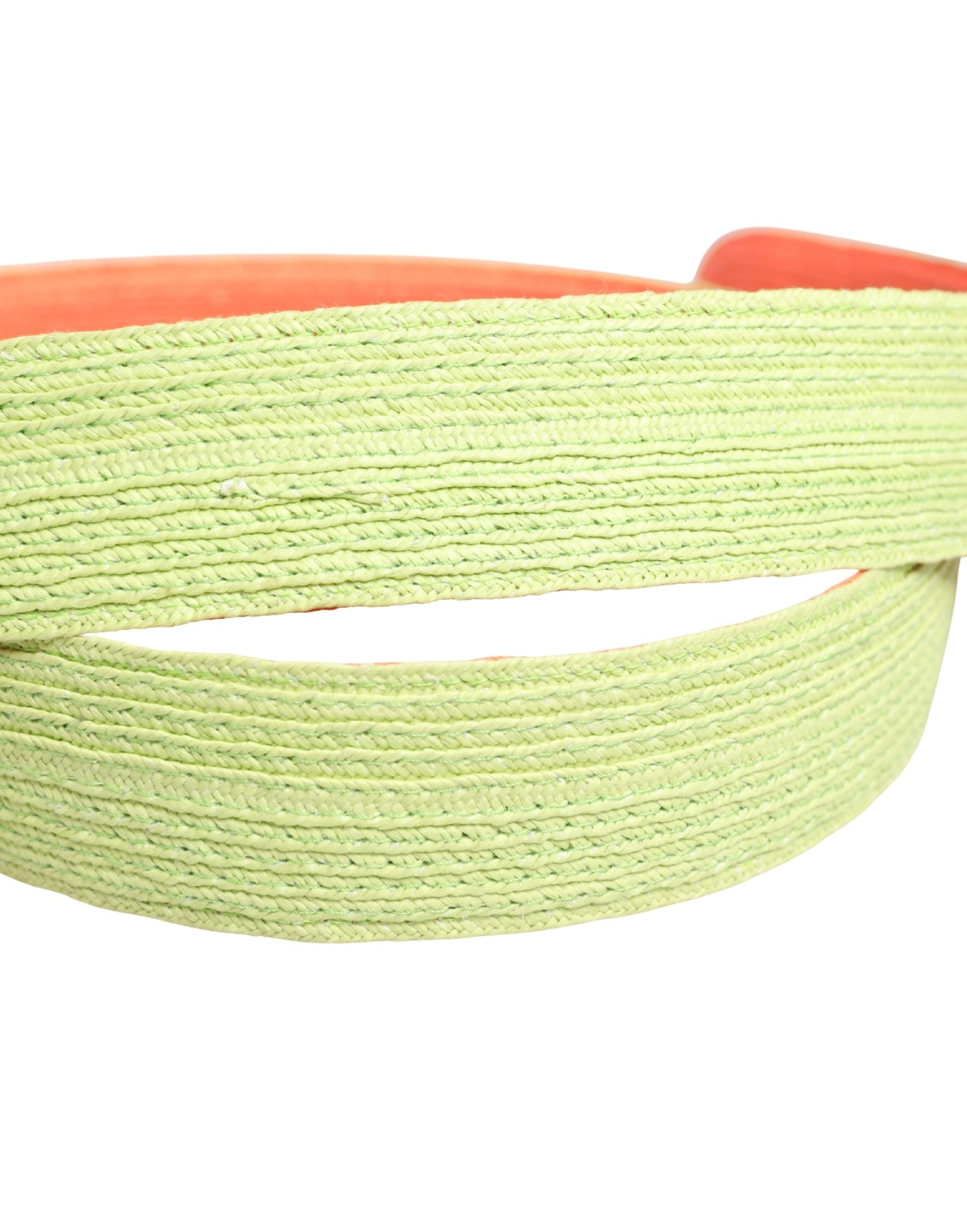 Malo Green Orange Braided Metal Buckle Waist Cintura Belt