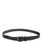 Daniele Alessandrini Men Black Leather Metal Buckle Belt