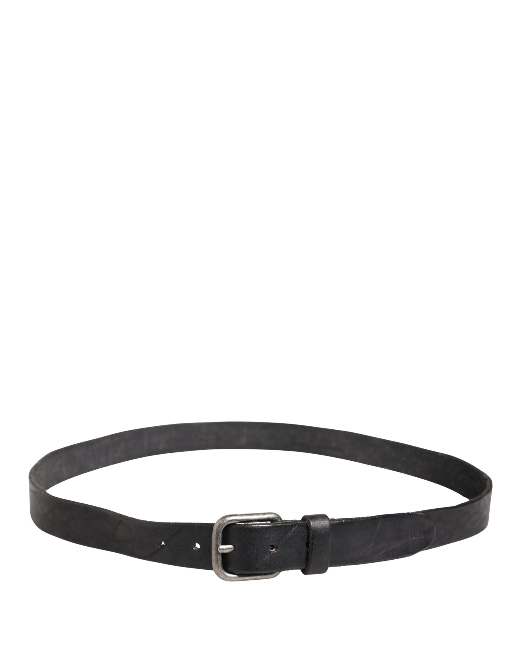 Daniele Alessandrini Men Black Leather Metal Buckle Belt