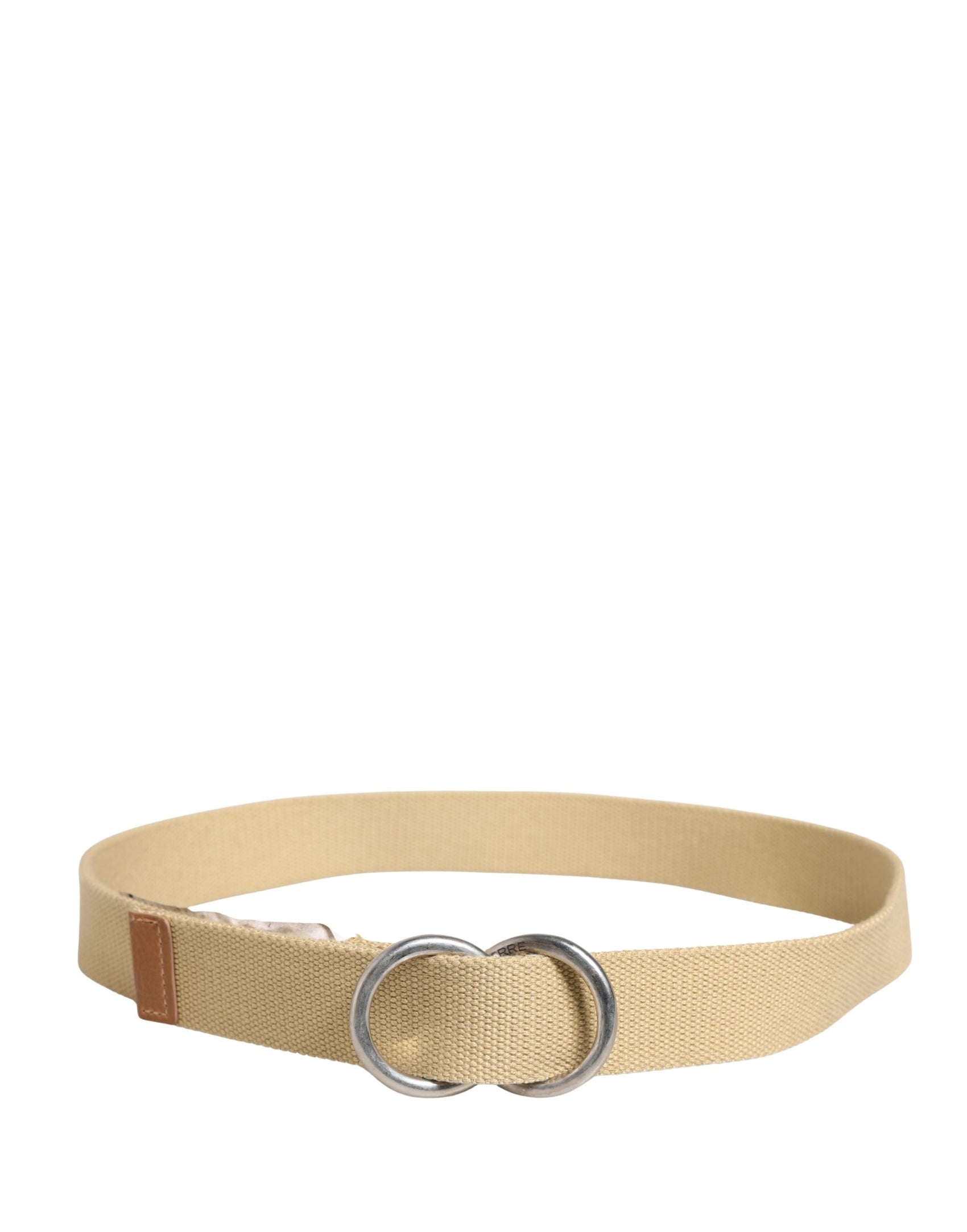 GF Ferre Men Beige Canvas Silver Metal Buckle Cintura Belt