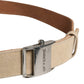 GF Ferre Men Beige Canvas Silver Metal Buckle Cintura Belt