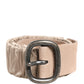 GF Ferre Women Beige Polyester Silver Metal Buckle Waist Belt