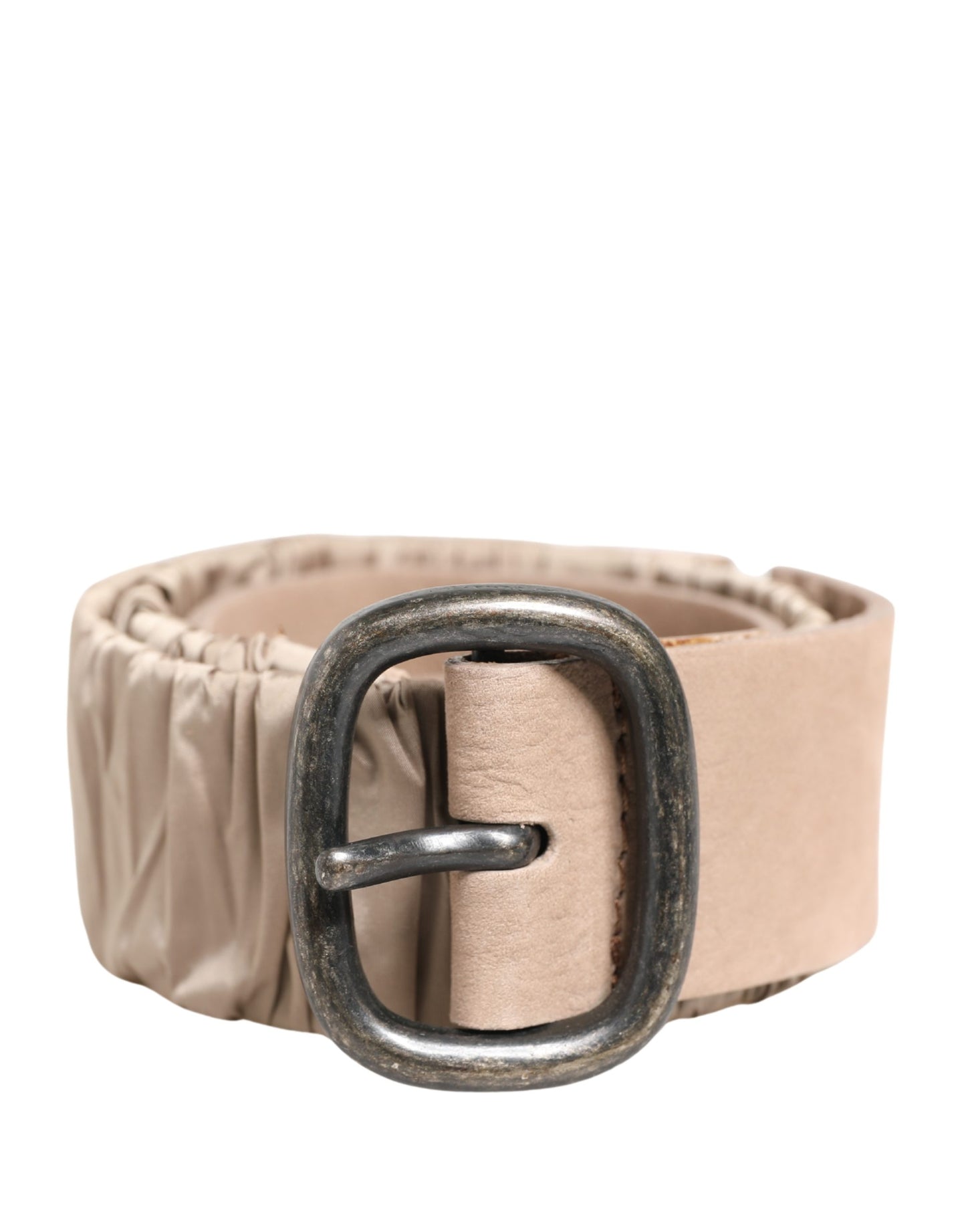 GF Ferre Women Beige Polyester Silver Metal Buckle Waist Belt