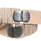 GF Ferre Women Beige Polyester Silver Metal Buckle Waist Belt