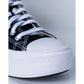 Converse Black Cotton Platform Sneakers