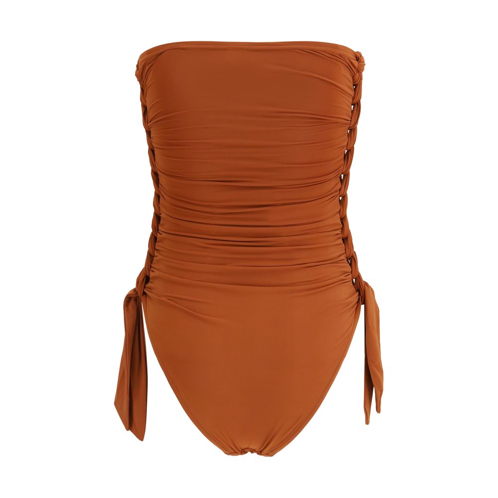Zimmermann Brown Polyester One-Piece Swimsuit