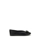 Ferragamo Black Calf Leather Bos Taurus Ballet Flats