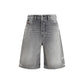 Diesel Gray Cotton Bermuda Shorts