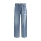 Diesel Blue Cotton Relaxed Fit Jeans