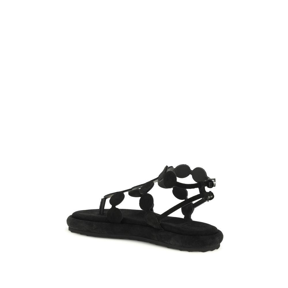 Pierre Hardy Black Calf Leather Bos Taurus Platform Sandals