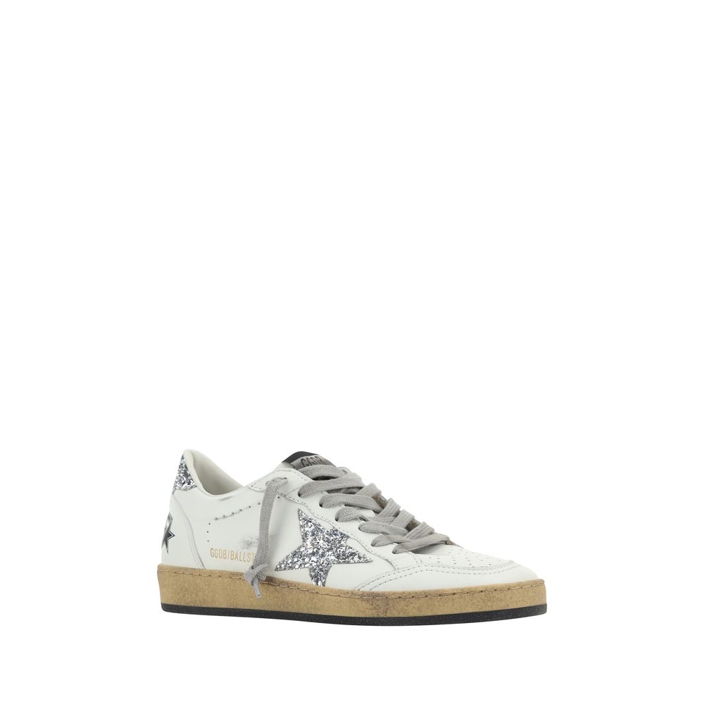 Golden Goose White Goatskin Low Top Sneakers