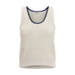 Brunello Cucinelli Beige Cotton Sleeveles T-Shirt