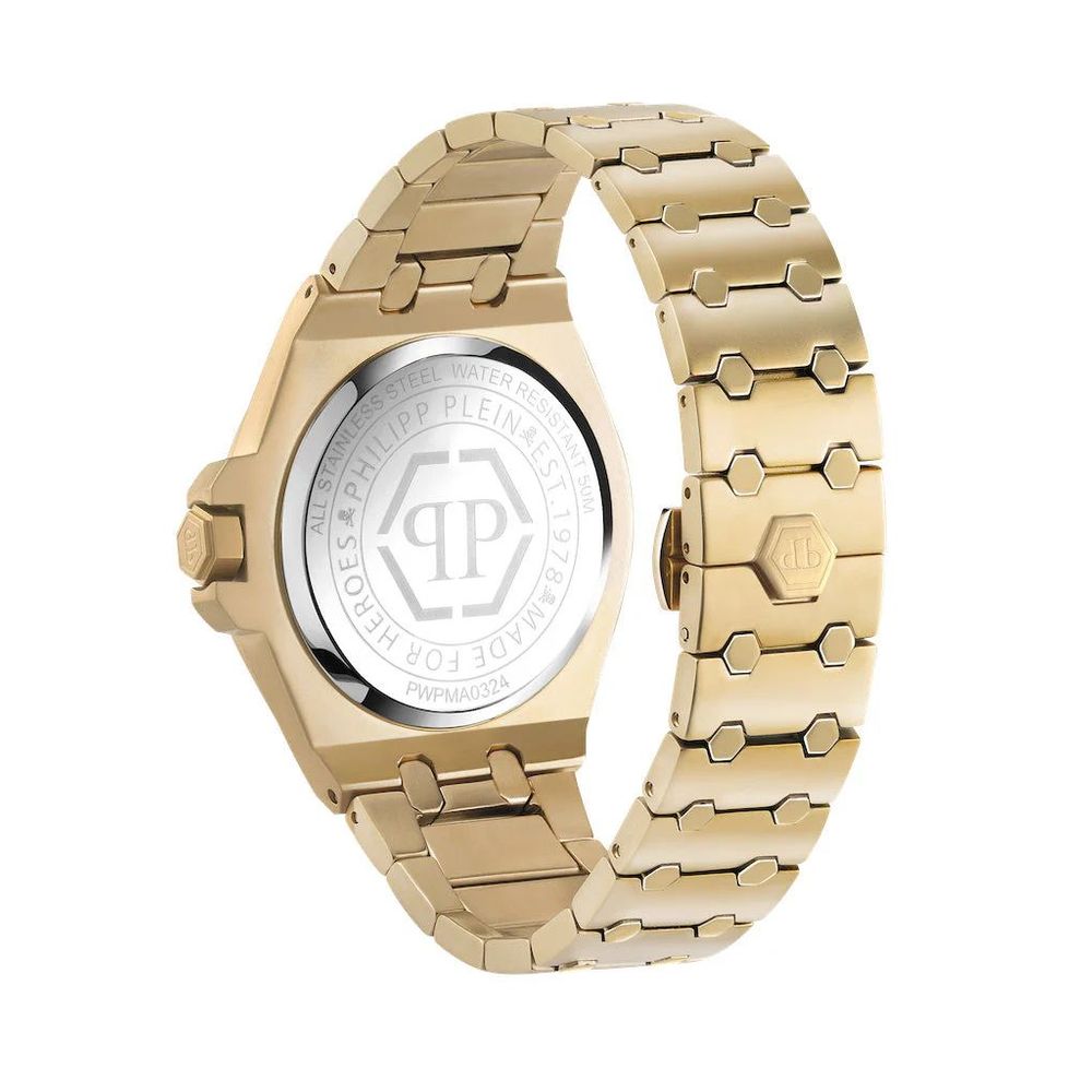 Philipp Plein Gold Stainless Steel Dress Watch