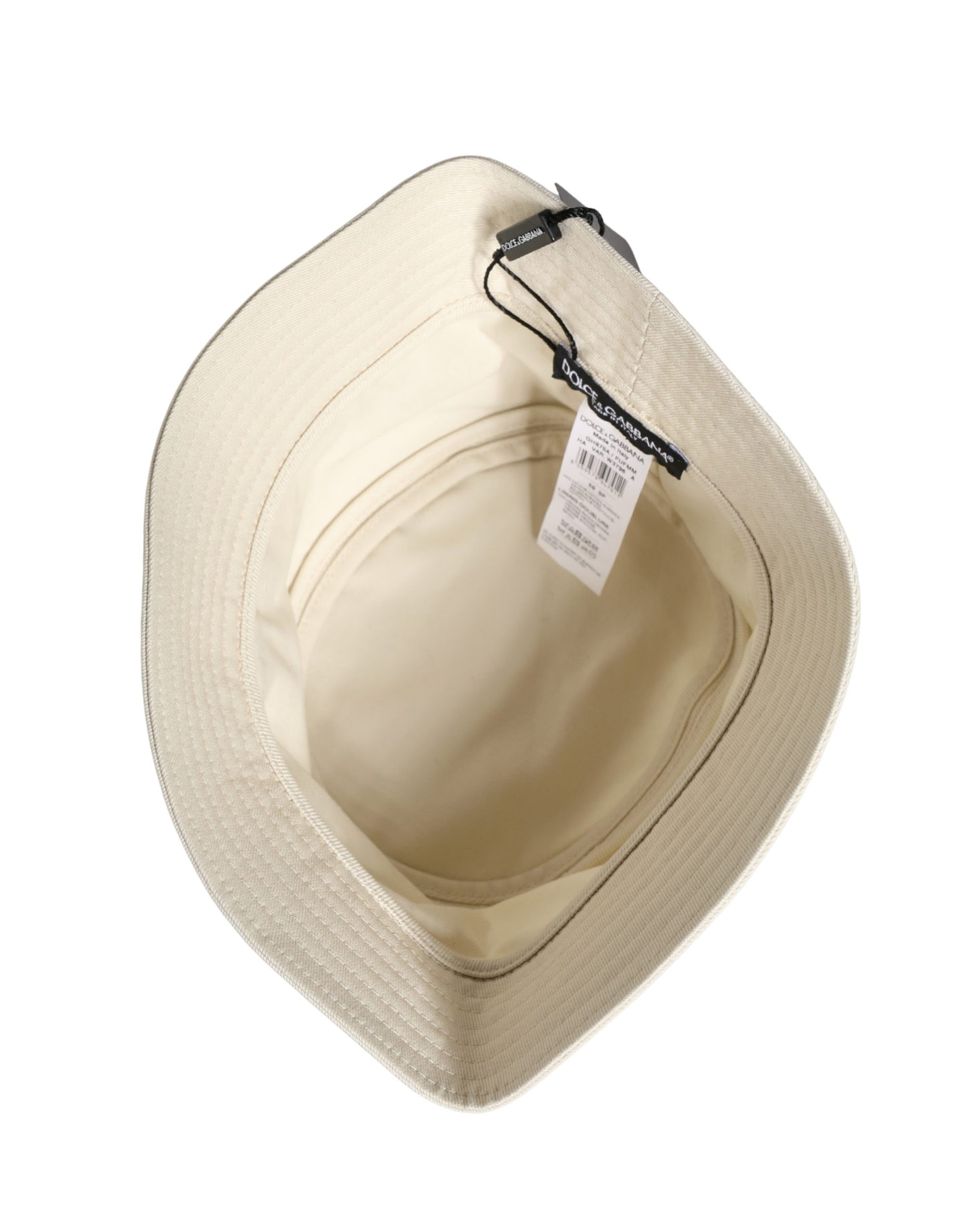 Dolce & Gabbana Men White Cotton Bucket Fisherman Capello Hat