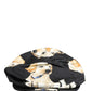 Dolce & Gabbana Men Black Dog Cotton Newsboy Cloth Capello Hat