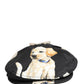 Dolce & Gabbana Men Black Dog Cotton Newsboy Cloth Capello Hat