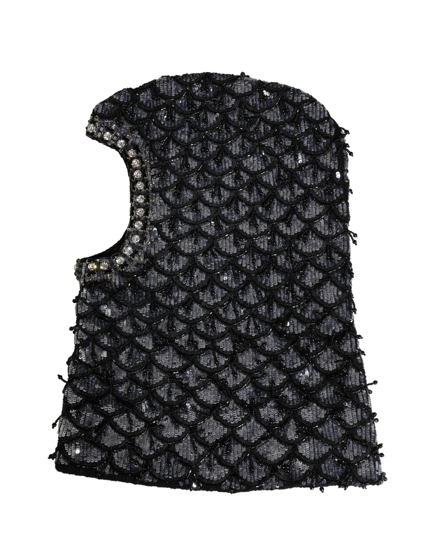Dolce & Gabbana Black Wool Crystal Embellished Balaclava Hat