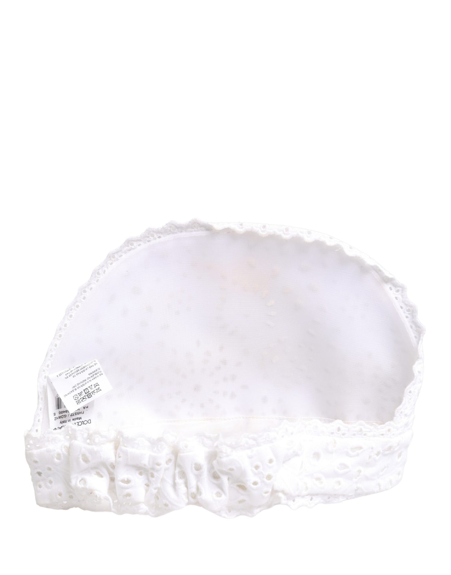 Dolce & Gabbana White Cotton Embroidered DG Crystal Headwear Hat
