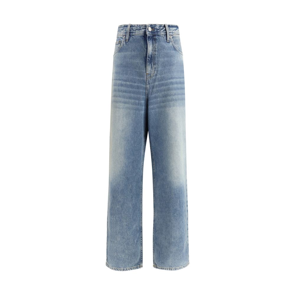 Haikure Blue Cotton Relaxed Fit Jeans